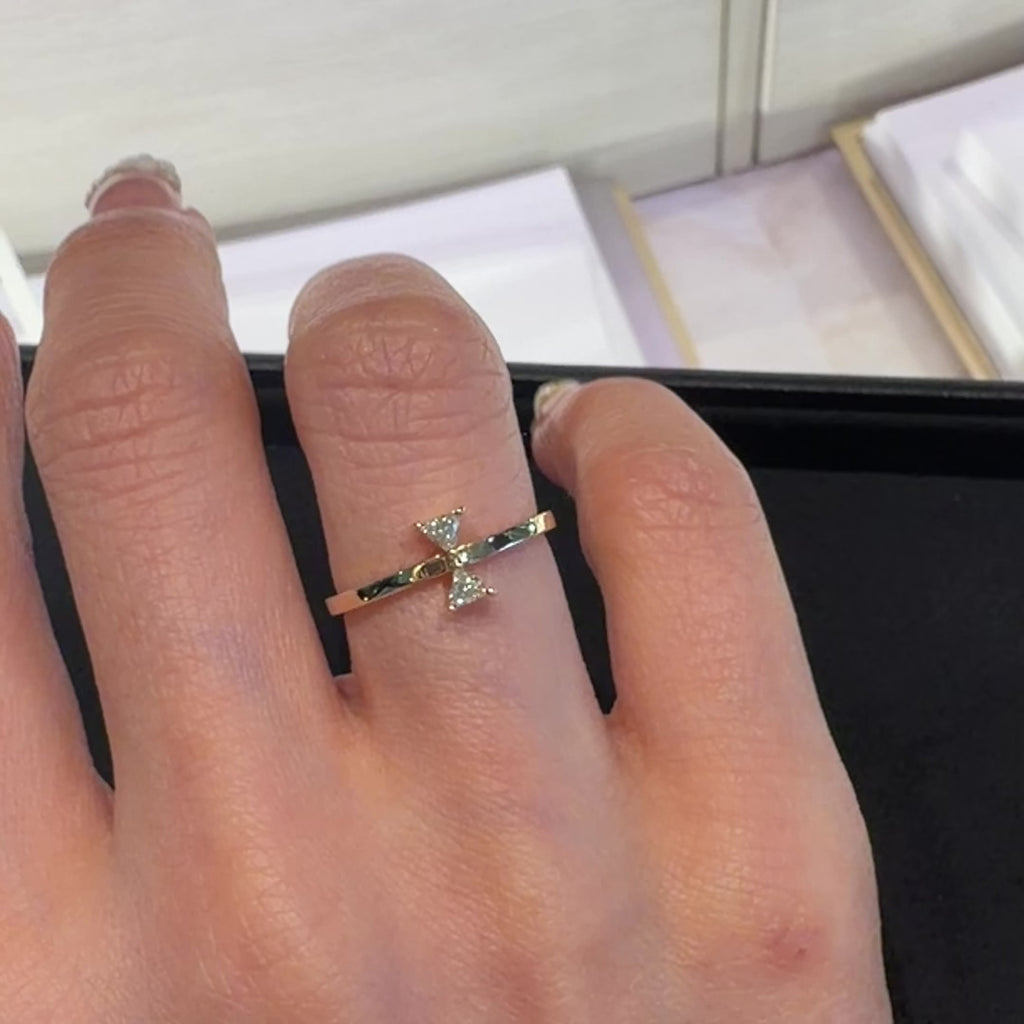 Cerf-Volant 鑽石戒指 18K黃金／天然鑽石約 0.11 ct