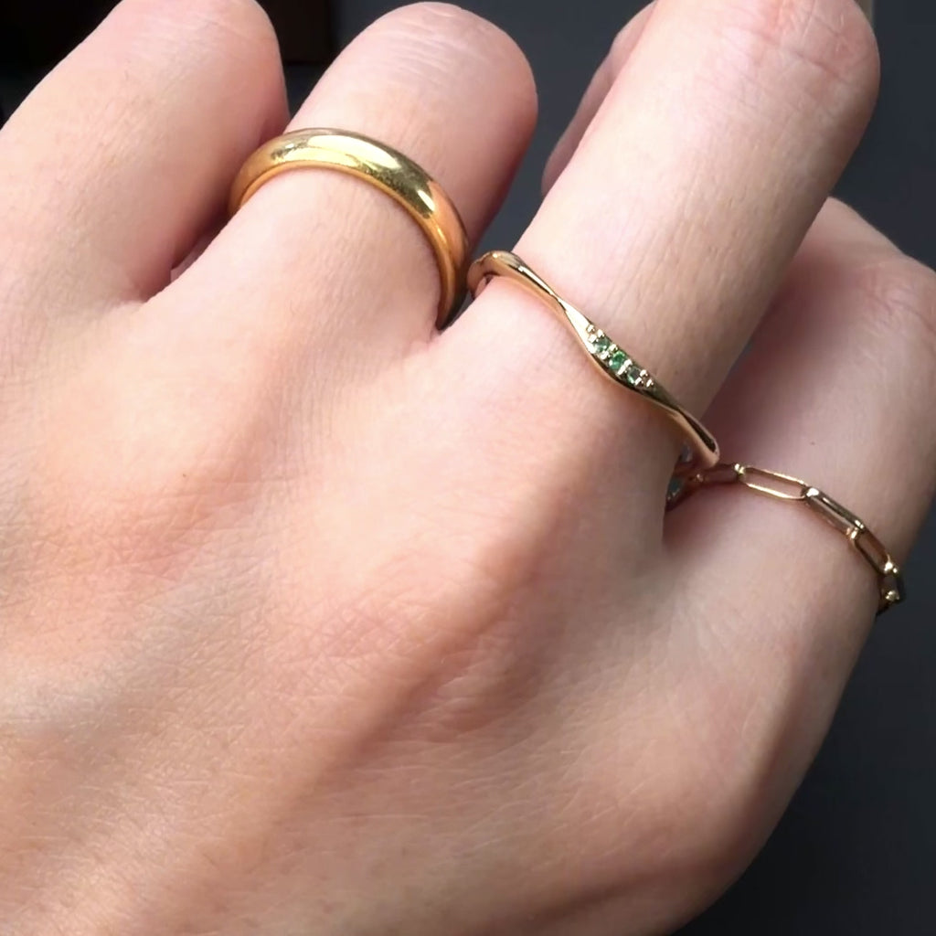 925銀、鍍金、天然祖母綠（5月誕生石） Colors Ring 戒指