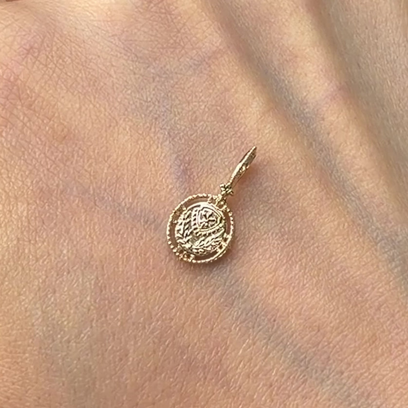 K10 復古 喬治王朝古幣紋章天然鑽石吊墜