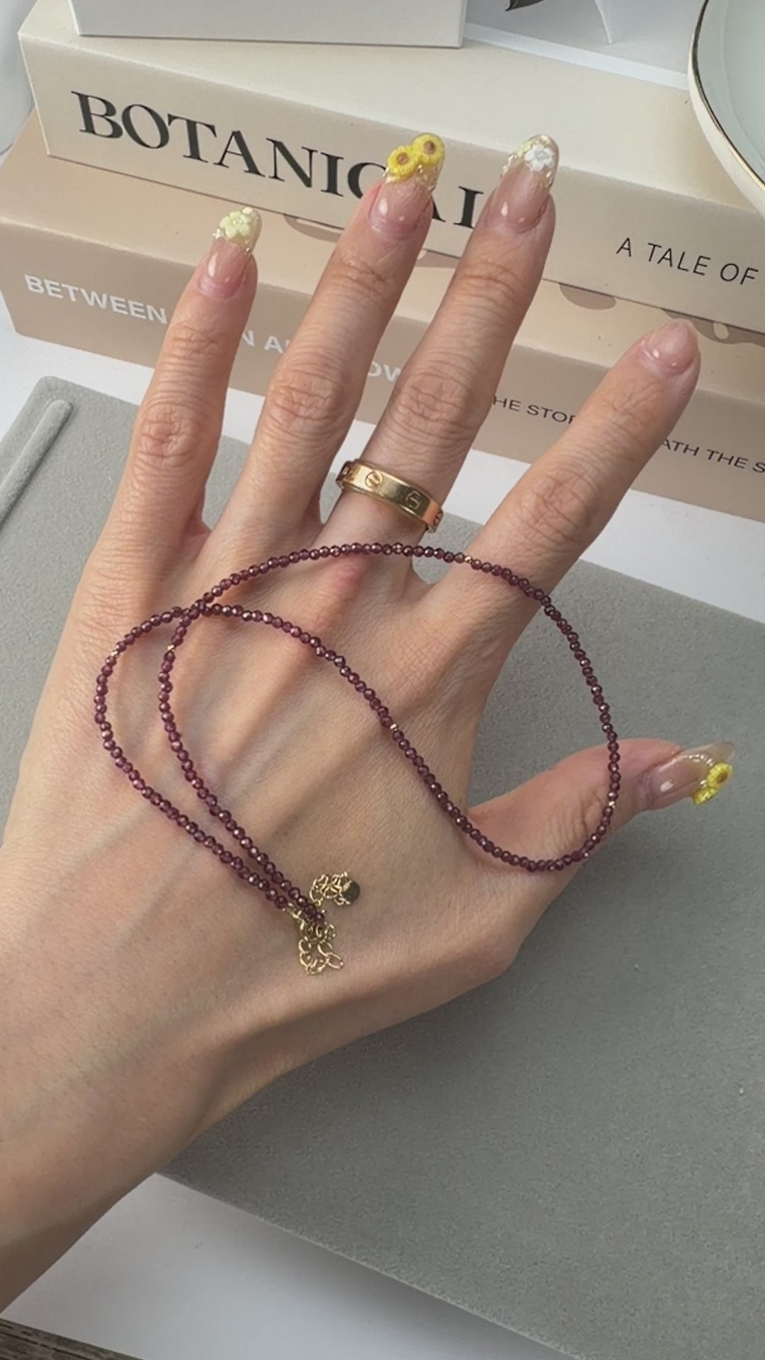 10K黃金 石榴石串珠頸鍊（Choker）